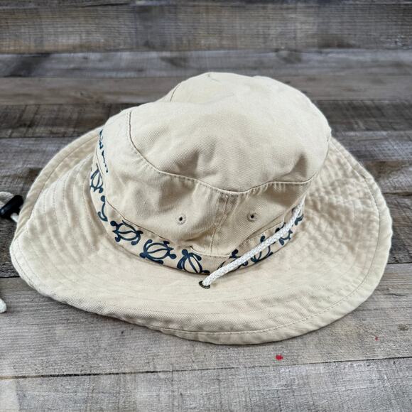 Hawaiian Bucket Hat Classics Tan Turtle Adjustable Surfware Cap - Picture 10 of 15